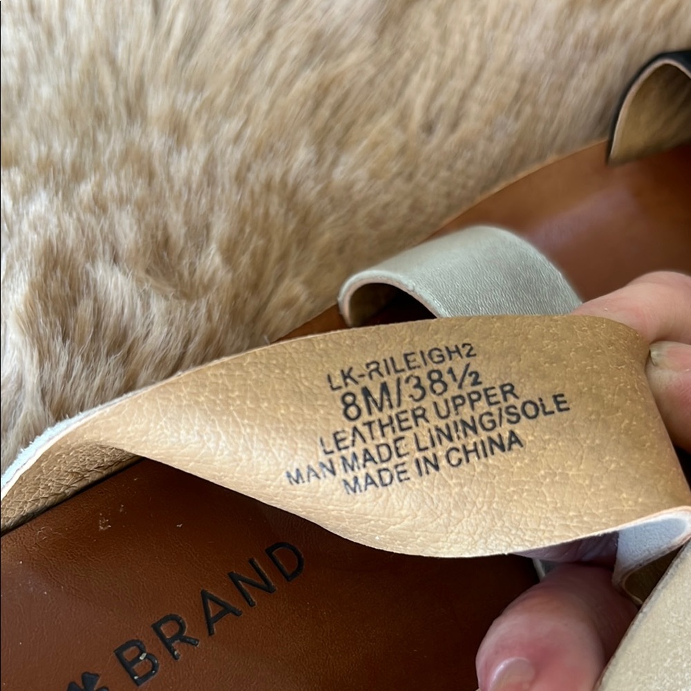 Lucky Brand Black, Cream  & Silver Sandals with Wide Straps - Picture 6 of 6